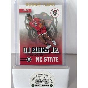 DJ Burns Jr ICON Rookie Card 2023-24 NC State Wolfpack RC North Carolina NCSU
